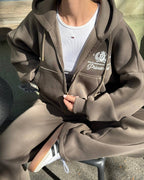 Smėlio spalvos užsegamas laisvalaikio komplektas “Sand Zip Lounge Set”