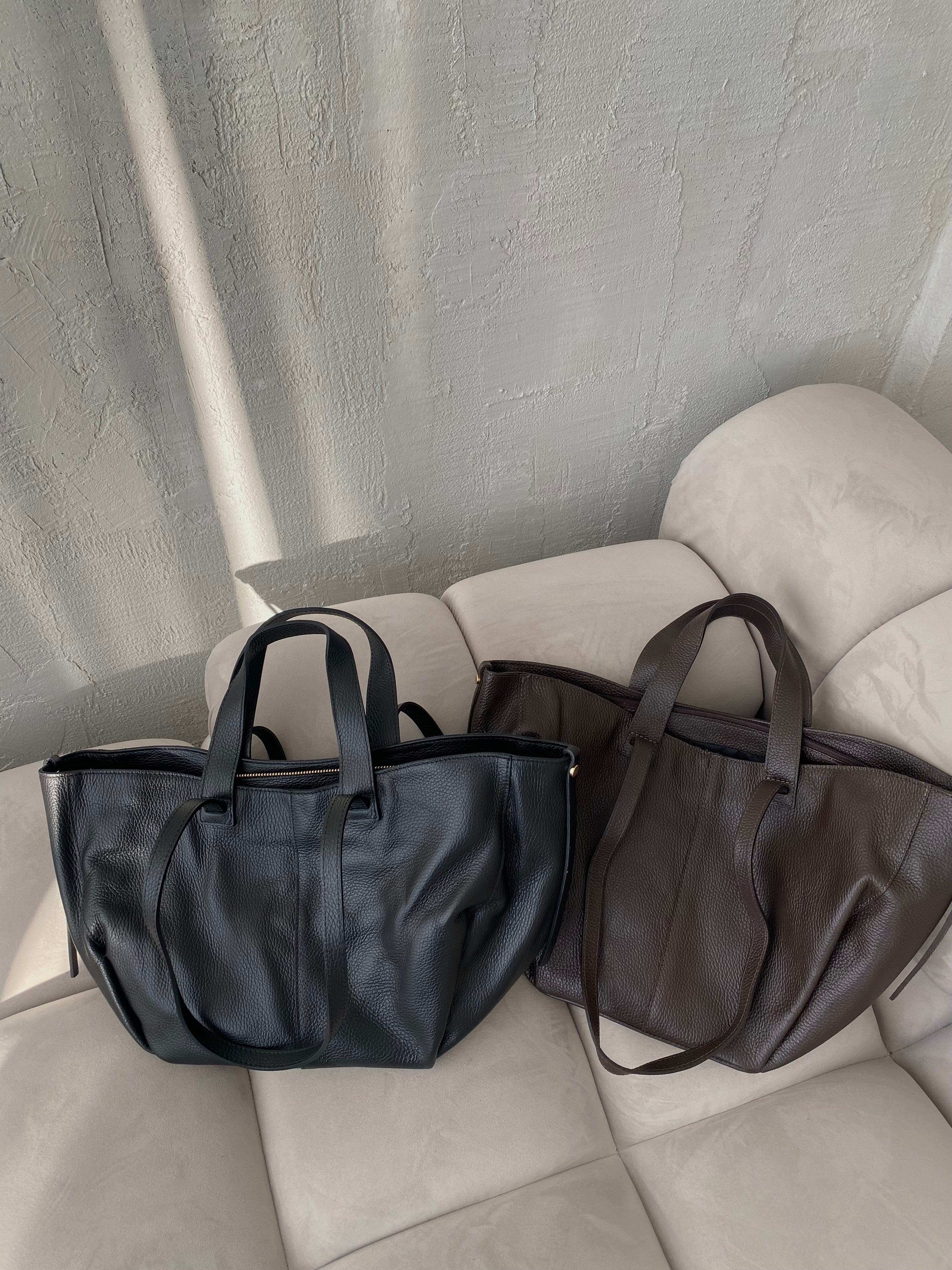 PREORDER: Natūralios odos rankinė „Luna Choco“