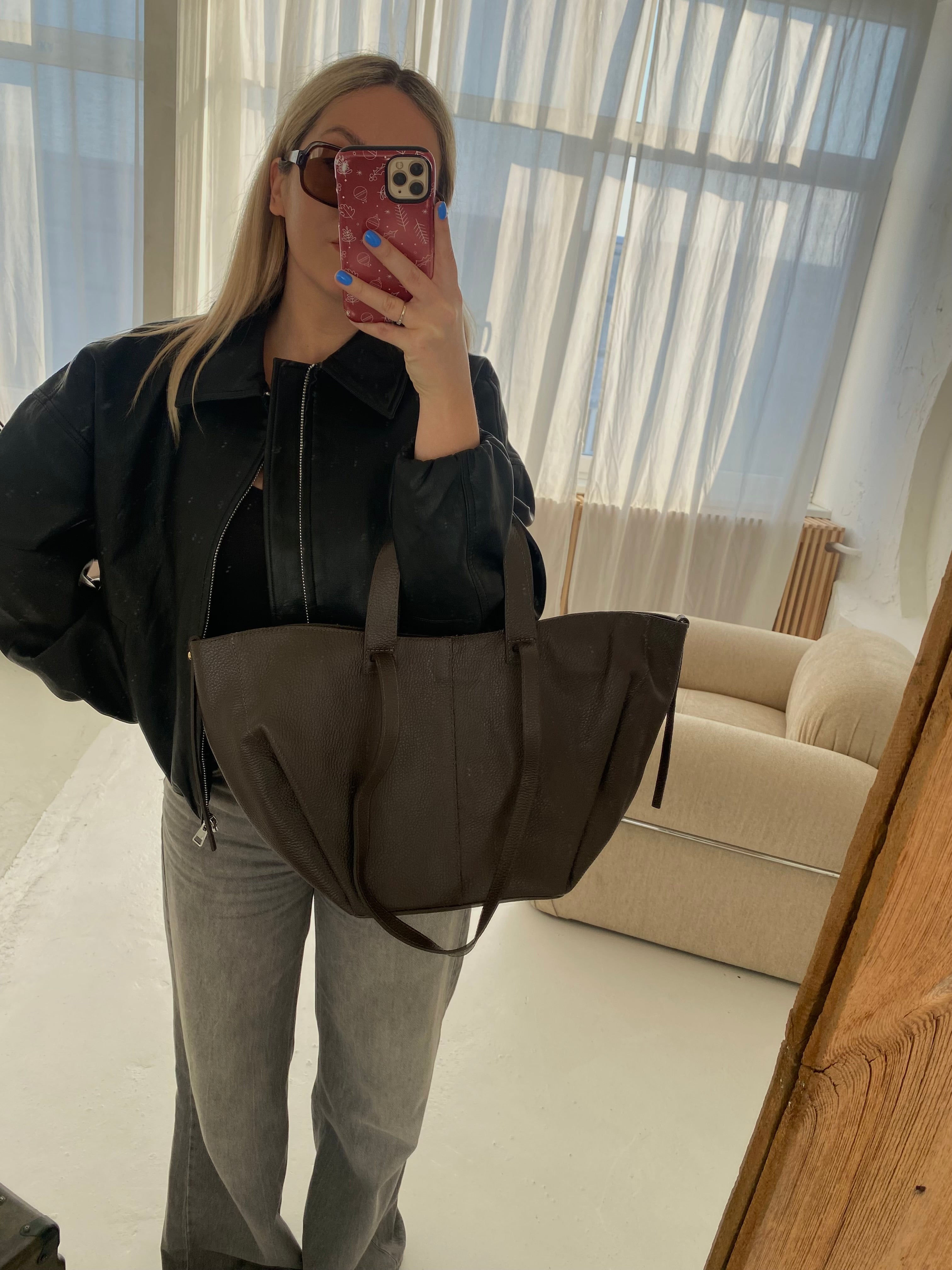 PREORDER: Natūralios odos rankinė „Luna Choco“