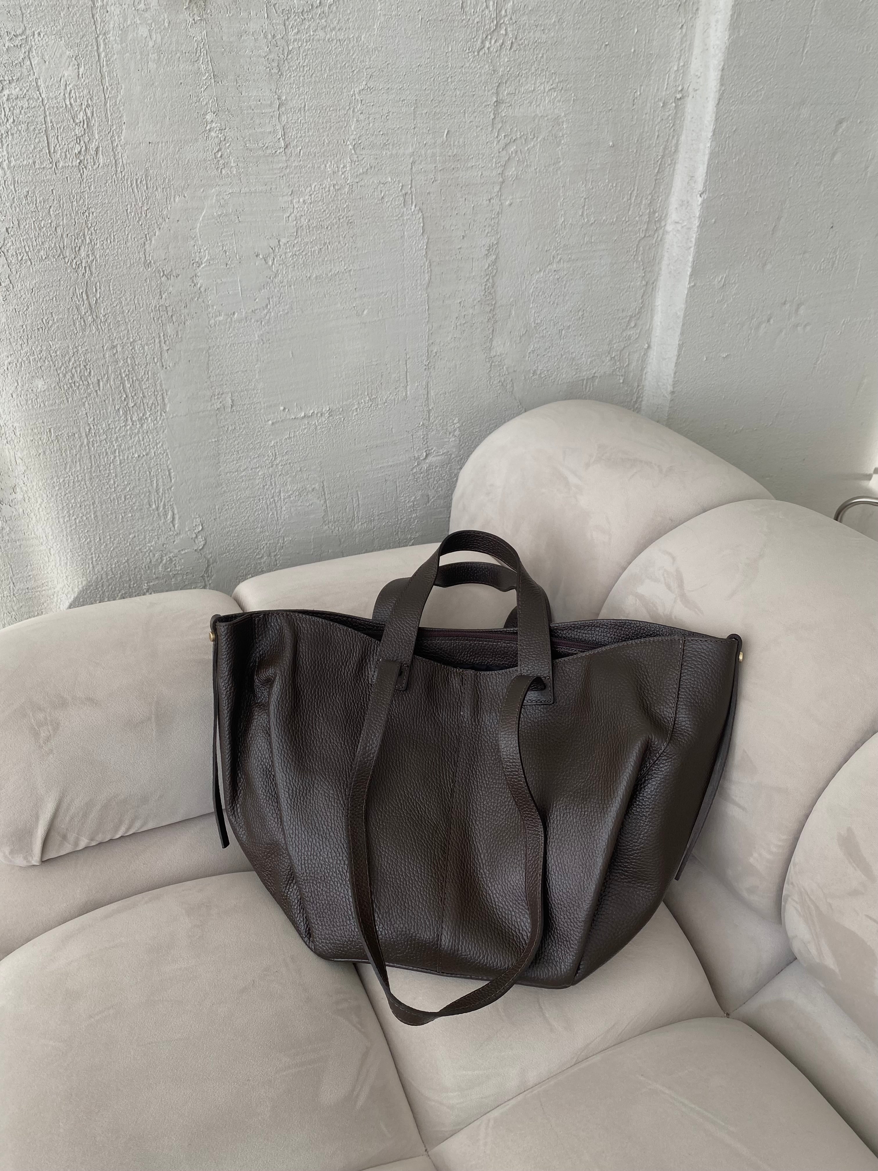 PREORDER: Natūralios odos rankinė „Luna Choco“