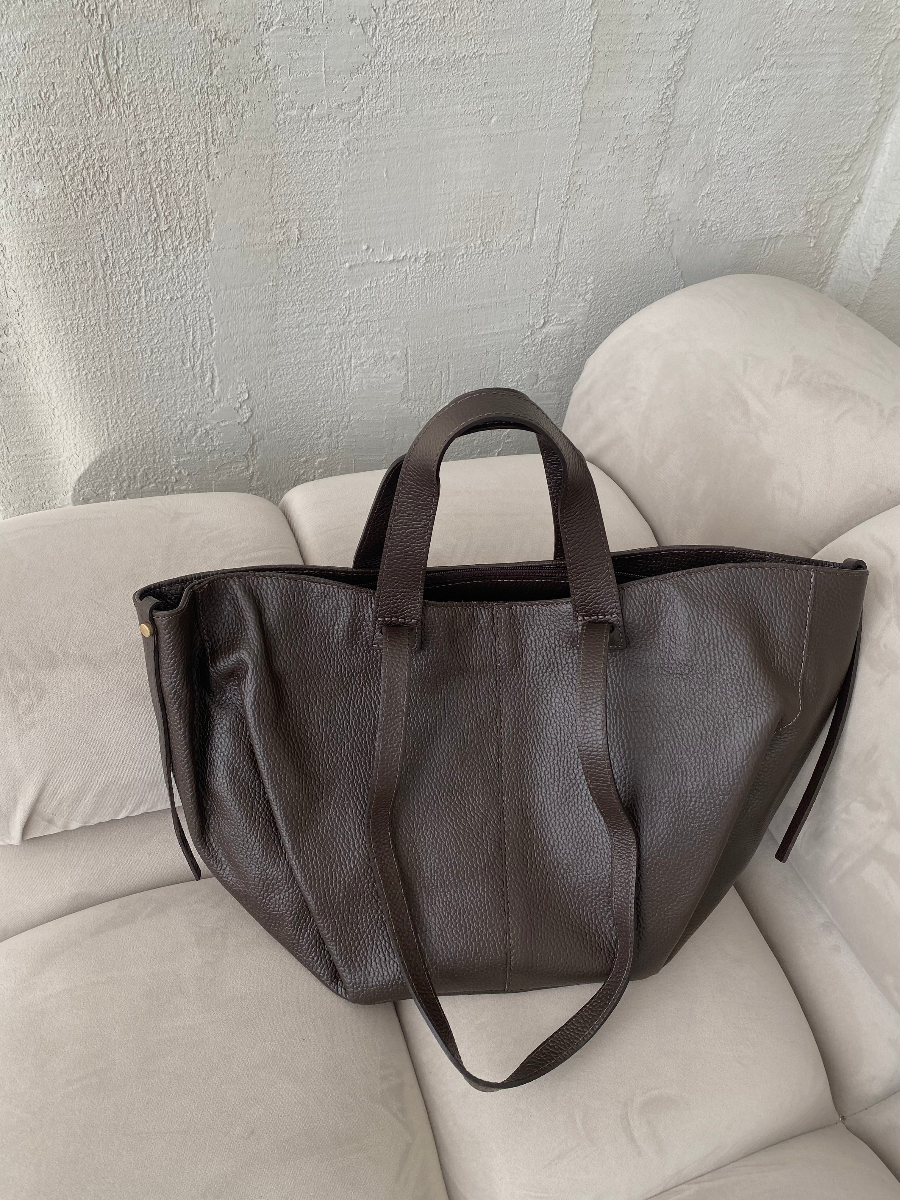 PREORDER: Natūralios odos rankinė „Luna Choco“