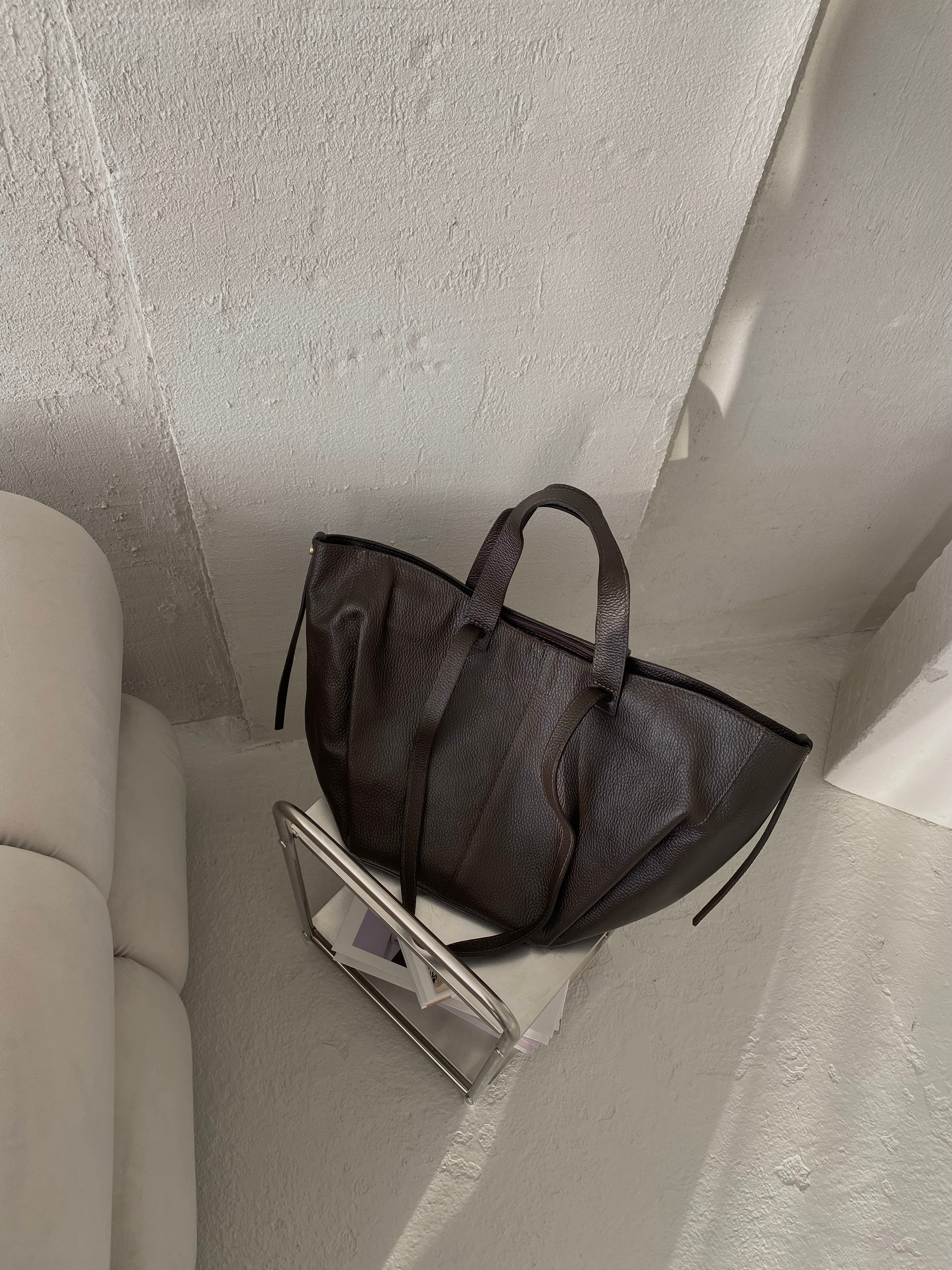 PREORDER: Natūralios odos rankinė „Luna Choco“