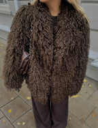 Dirbtiniai lamos kailiniai “Chocolate”