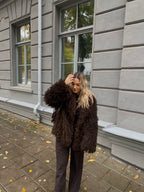 Dirbtiniai lamos kailiniai “Chocolate”