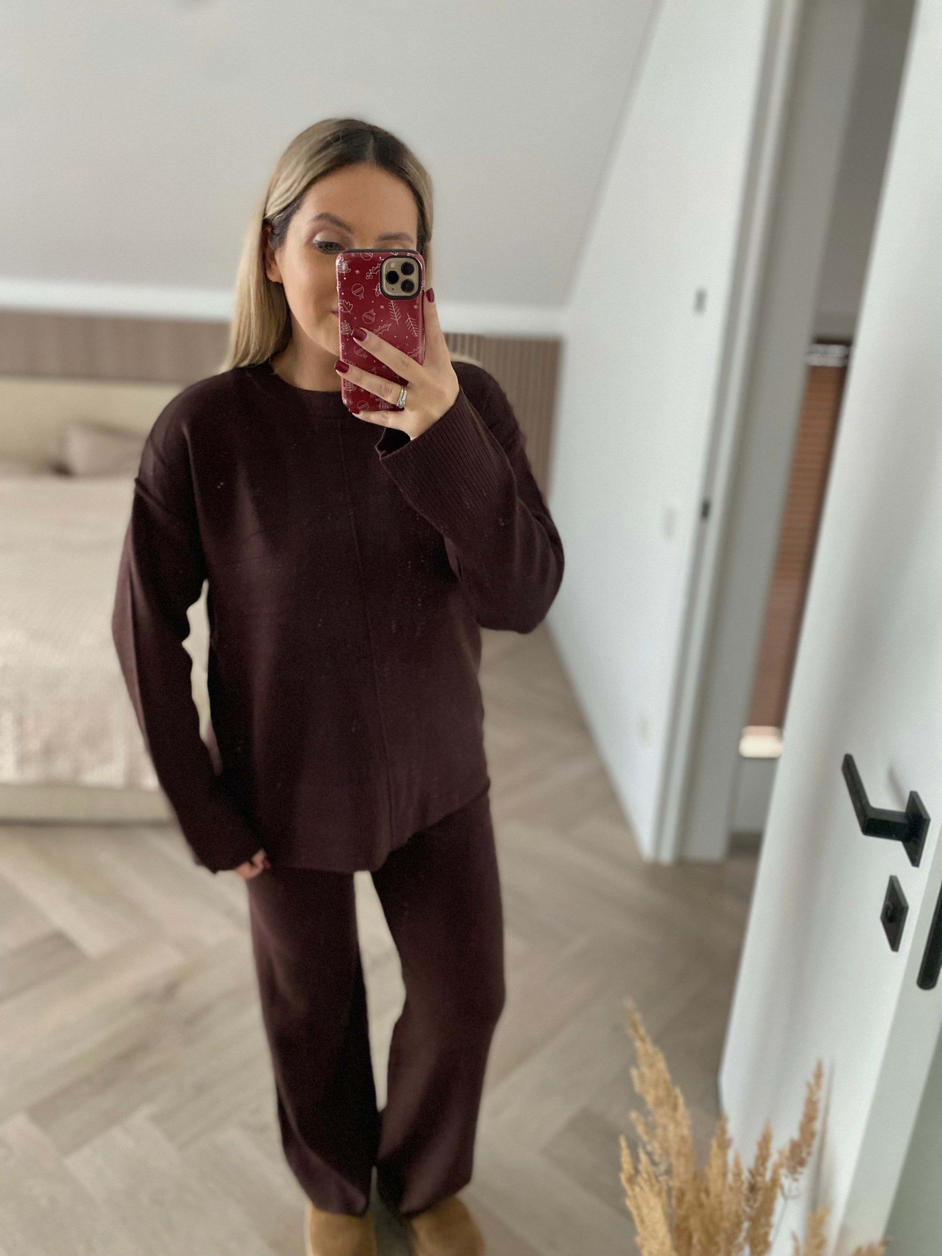 Šokoladinis kostiumėlis su vilna “Chocolate Wool Lounge Set”