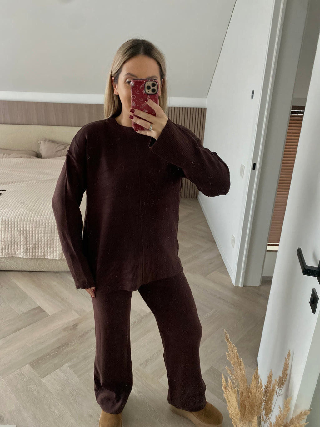 Šokoladinis kostiumėlis su vilna “Chocolate Wool Lounge Set”