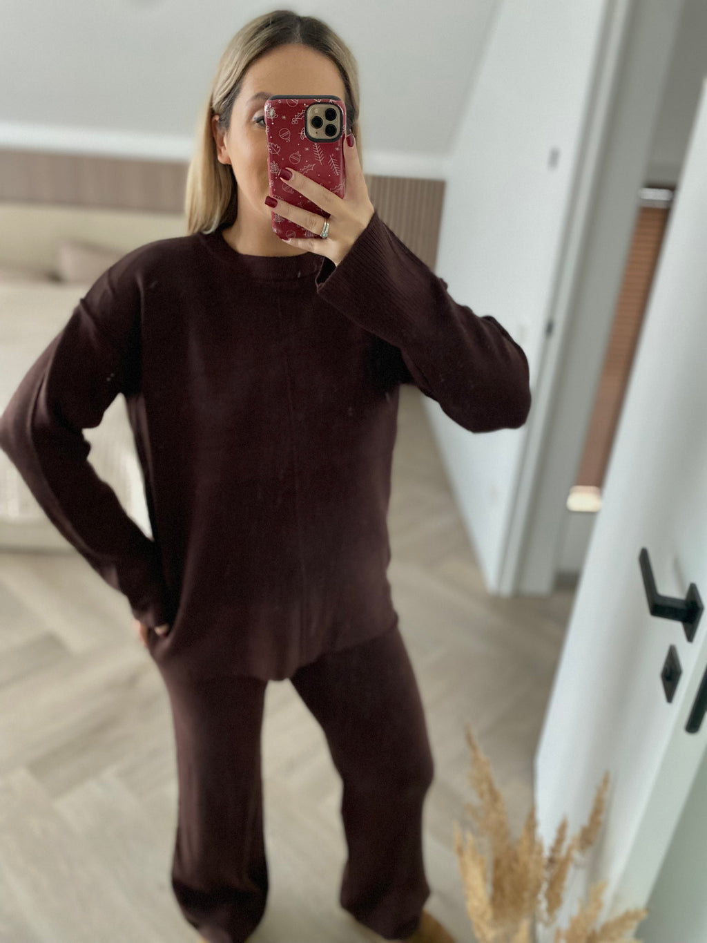 Šokoladinis kostiumėlis su vilna “Chocolate Wool Lounge Set”