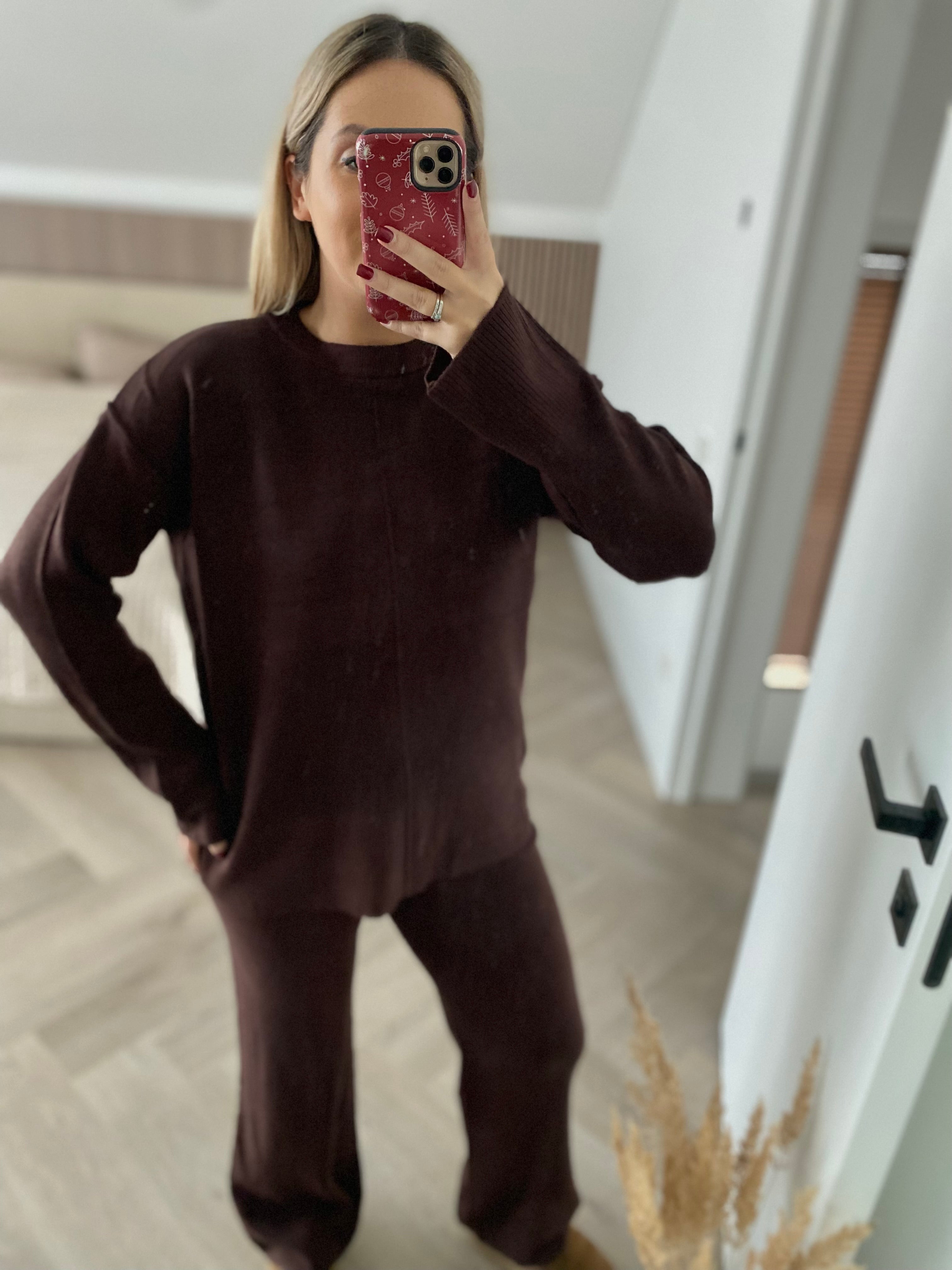 Šokoladinis kostiumėlis su vilna “Chocolate Wool Lounge Set”