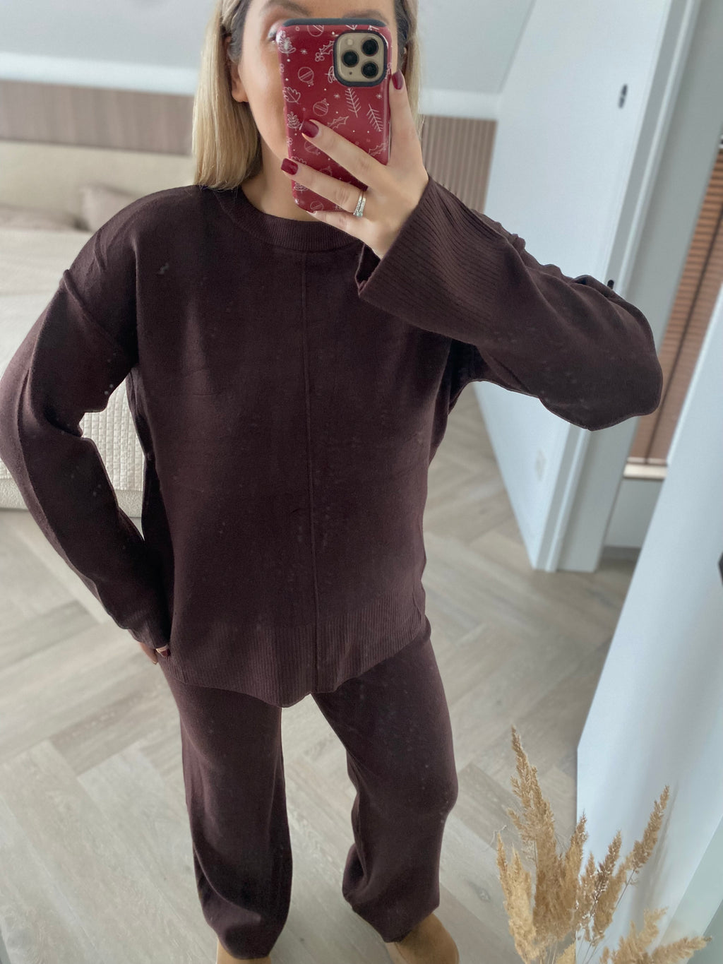 Šokoladinis kostiumėlis su vilna “Chocolate Wool Lounge Set”