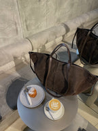 Natūralios verstos odos rankinė “Suede Classic Bag”