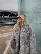 Dirbtiniai lamos kailiniai “Light Grey Mist”