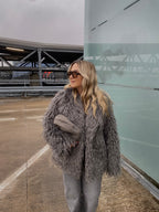 Dirbtiniai lamos kailiniai “Dark Storm”