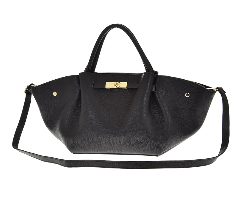 Juoda natūralios odos rankinė „Virel Leather Bag“