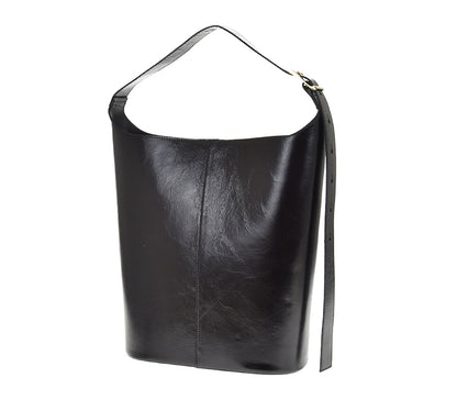 Juoda išskirtinės formos natūralios odos rankinė „Orlina Sculpt Bag“