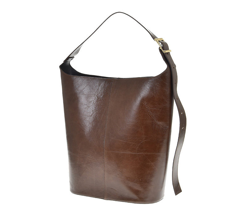 Ruda išskirtinės formos natūralios odos rankinė „Orlina Sculpt Bag“