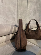 Ruda verstos odos rankinė „Marlow Suede Hobo“