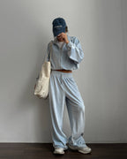 Žydras veliūrinis laisvalaikio komplektas „Sky Blue Velvet Comfort Set“